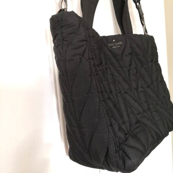 Kate Spade New York Ellie Small Quilted Black Nylon Tote Bag - Picture 3 of 10